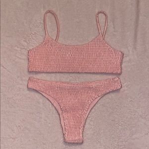 shein light pink bikini!!